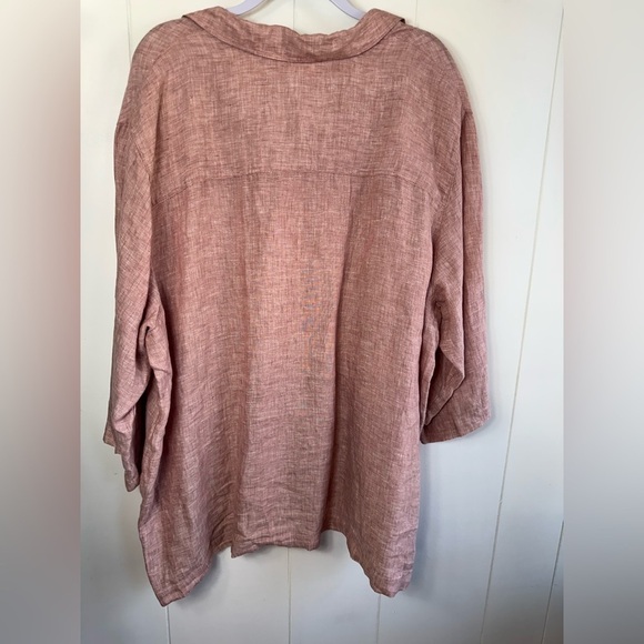 Sigred Olsen 100% Linen Pink Top Women’s Size 3X - Picture 7 of 13
